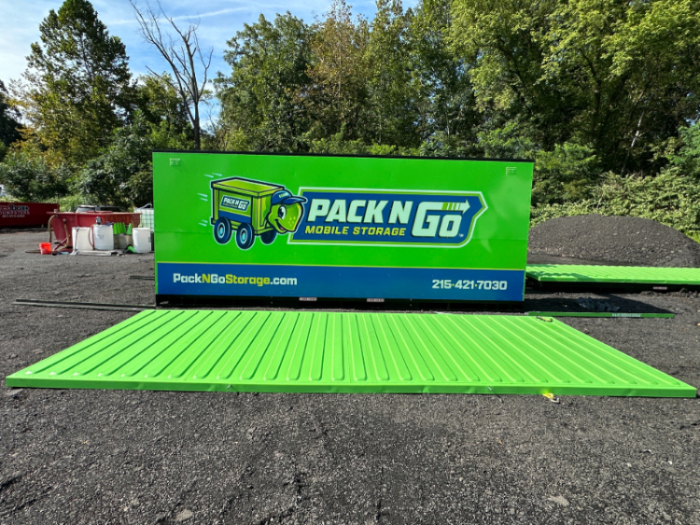 PackNGo mobile storage unit with dual-sided doors for off-site storage in Bucks County, PA