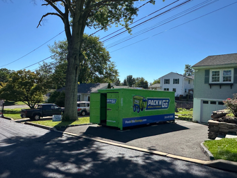 a mobile storage container delivered to a home in Warminster, PA